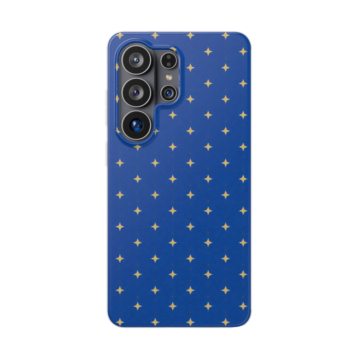 Cobalt Starbursts Samsung clear case for the cleaning and care guide
