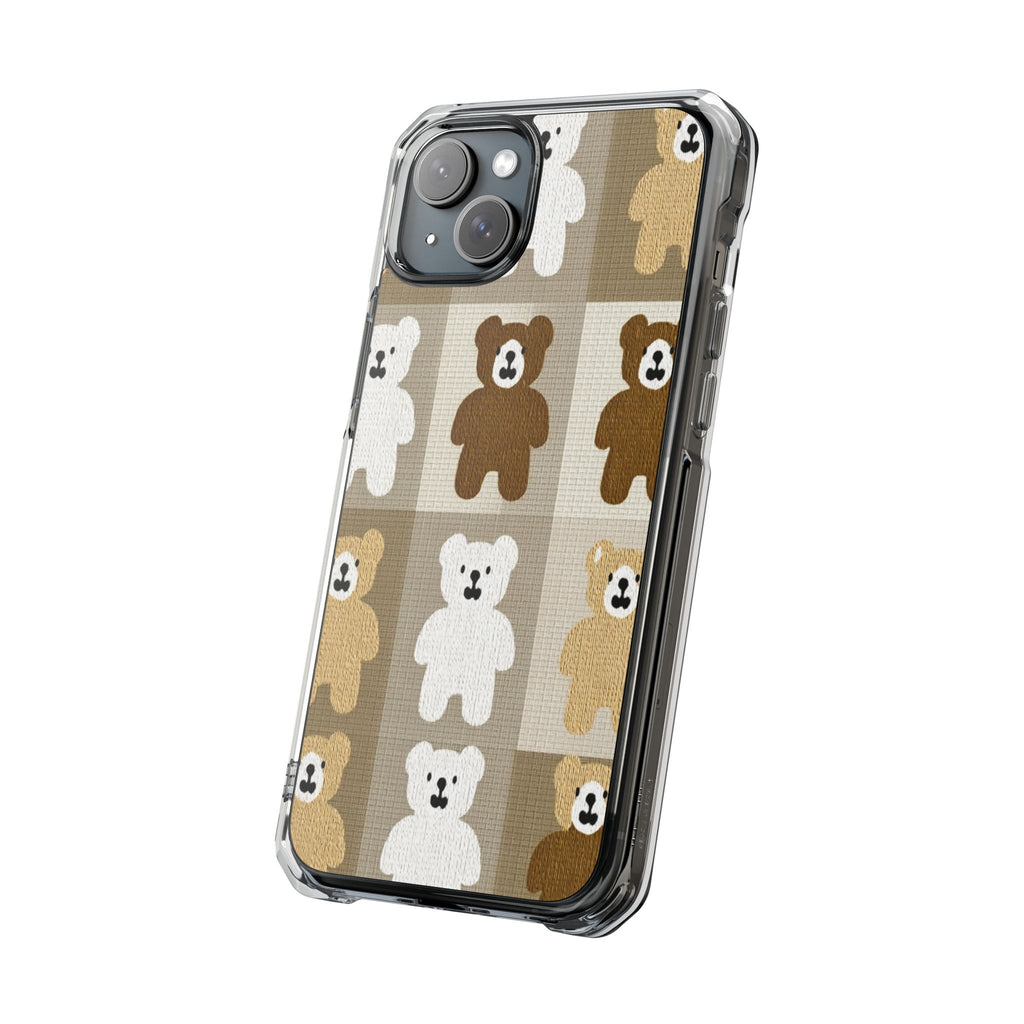 Teddy Bear Patchwork | Clear MagSafe Case