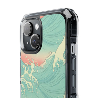 Seafoam Waves | Clear MagSafe Case