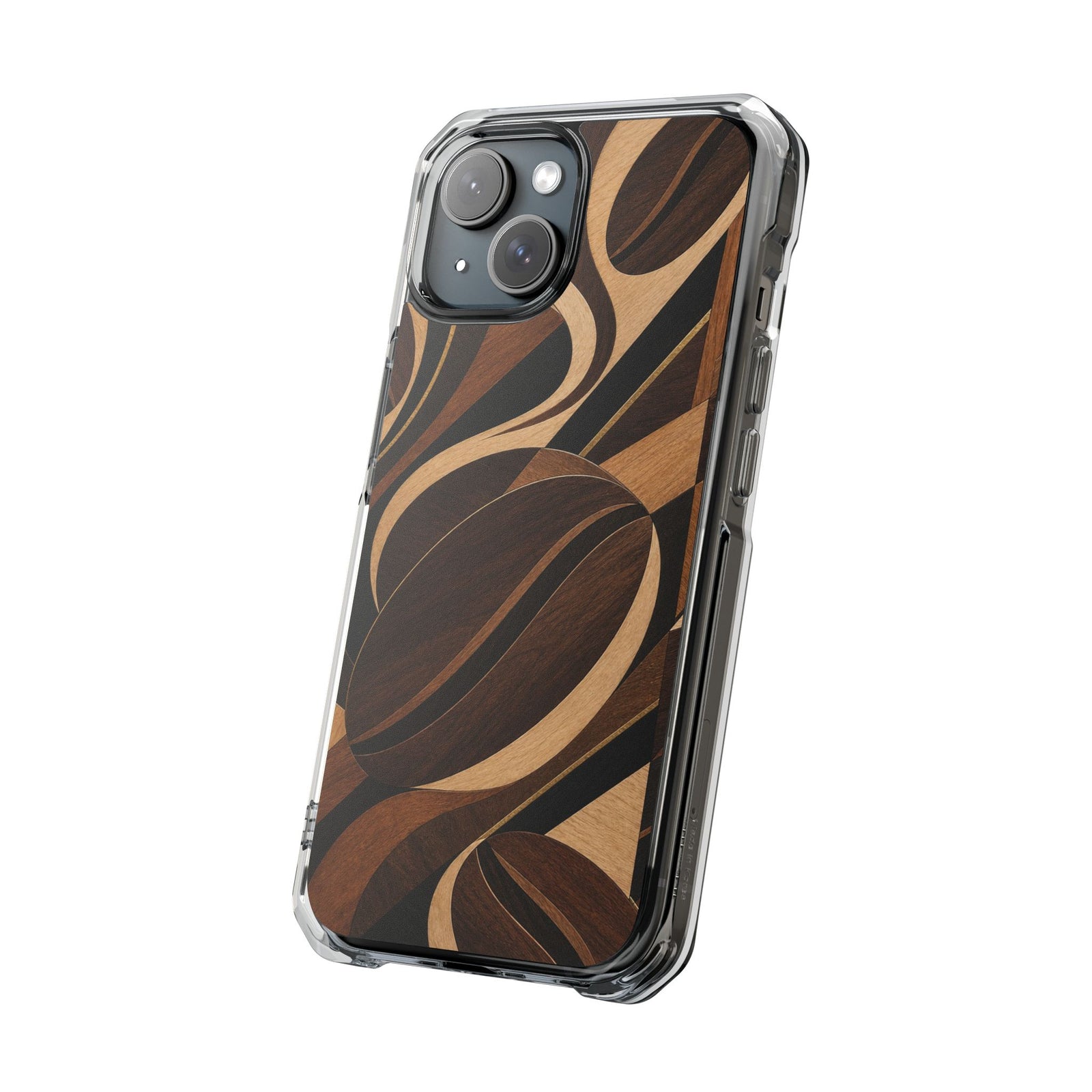 Espresso Marquetry | Clear MagSafe Case