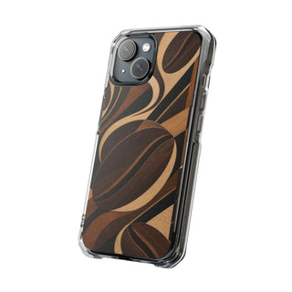 Espresso Marquetry | Clear MagSafe Case