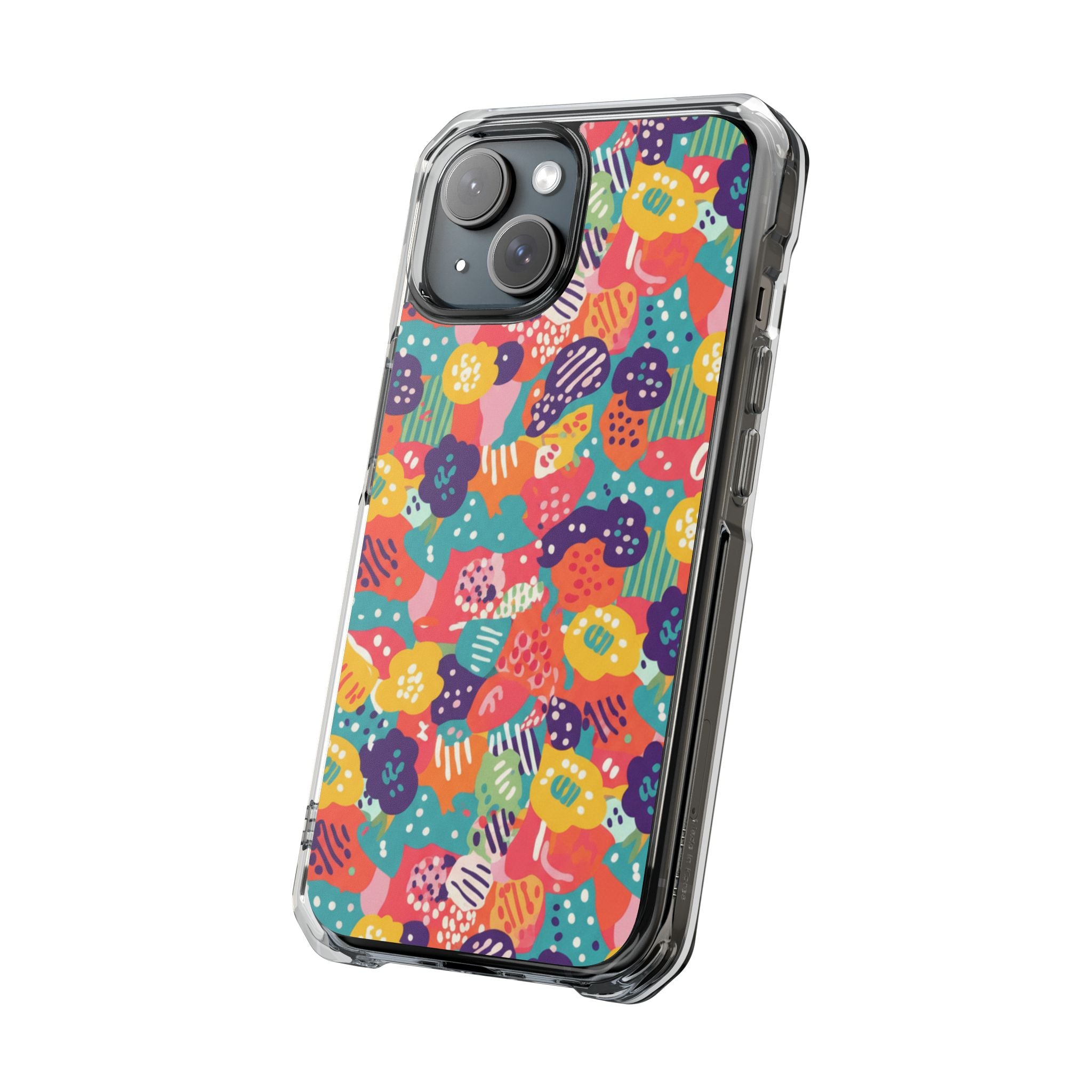 Rainbow Ditsy Floral | Clear MagSafe Case