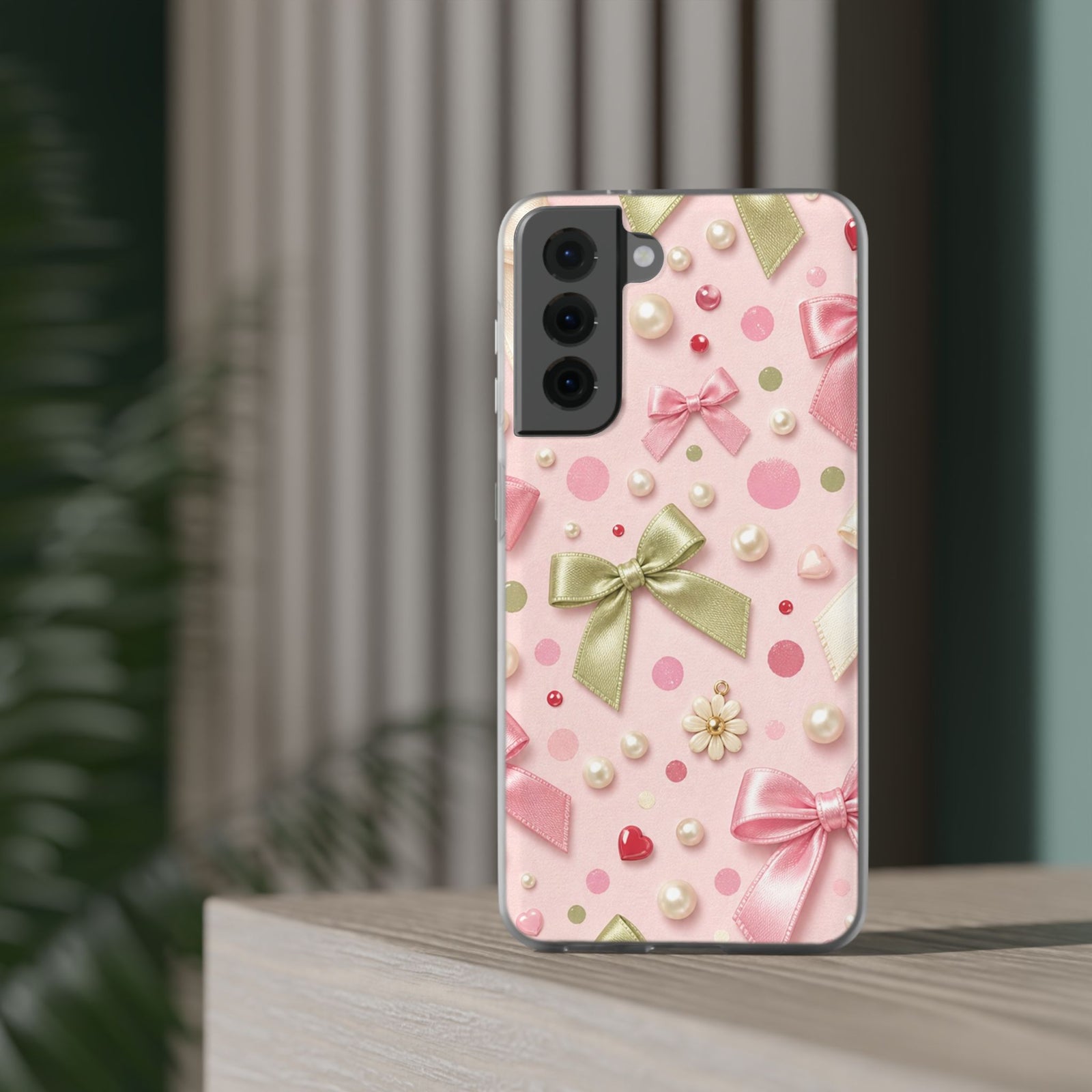 Dotty Pearl Bow | Clear Case