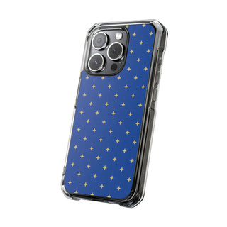 Cobalt Starbursts | Clear MagSafe Case
