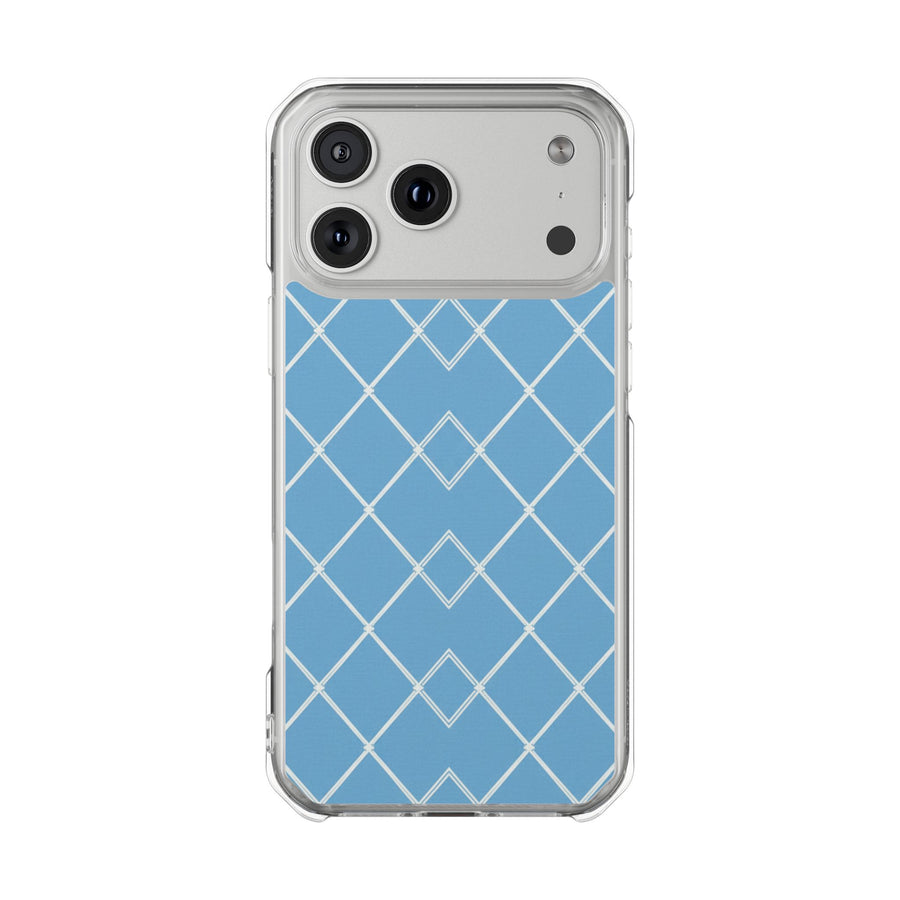 Blue Argyle Pattern | Clear MagSafe Case