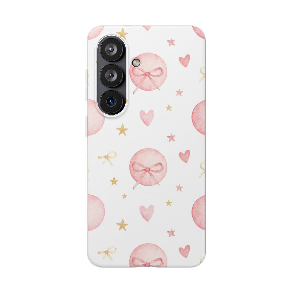 Bow Charm coquette samsung clear case design