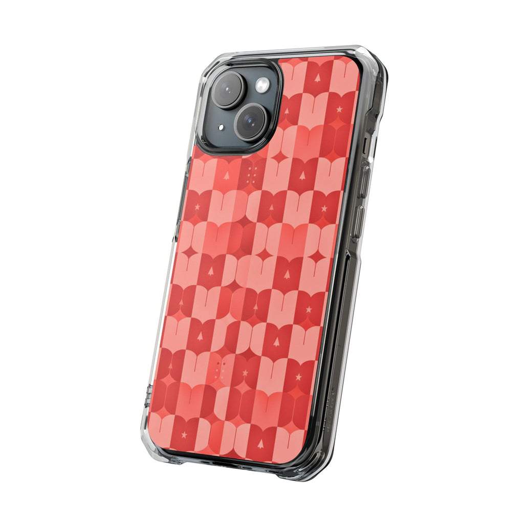 Coral Geo Tile | Clear MagSafe Case