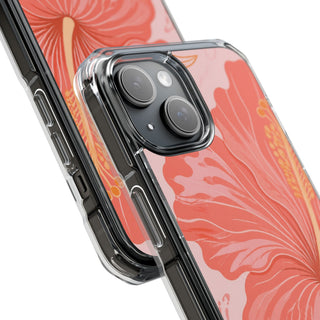 Coral Hibiscus | Clear MagSafe Case — product image 18