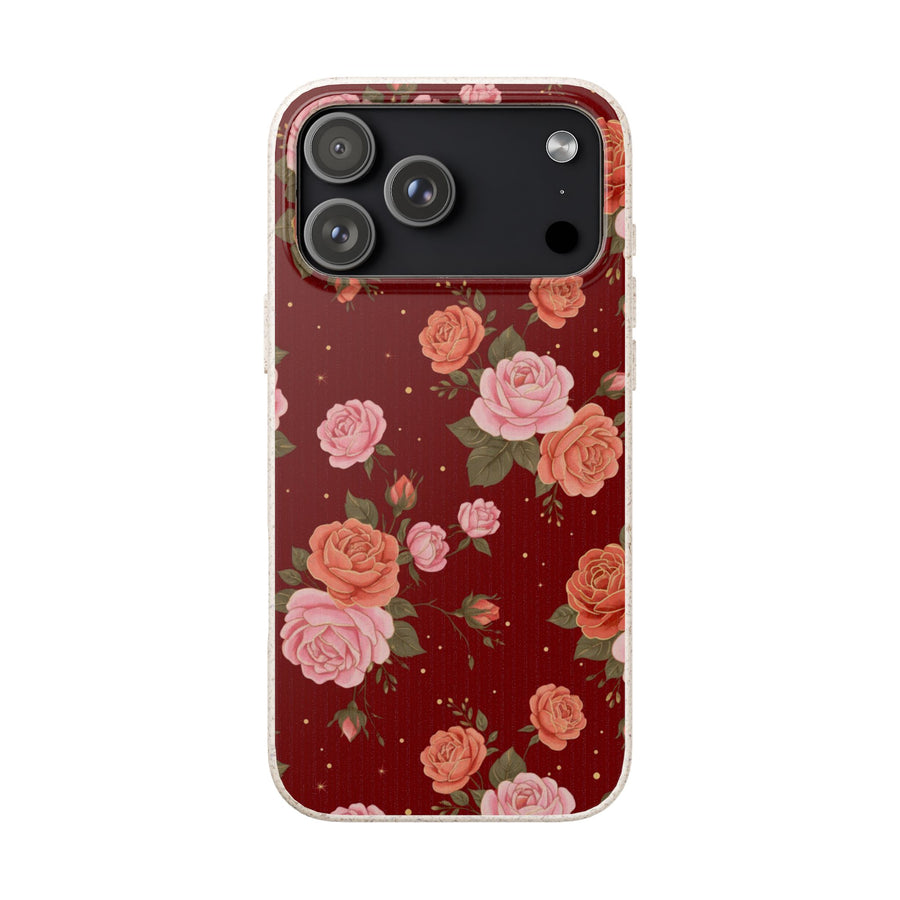 Burgundy Vintage Rose | Biodegradable Case