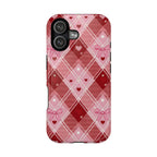 Pink Plaid Heart | Tough MagSafe Case