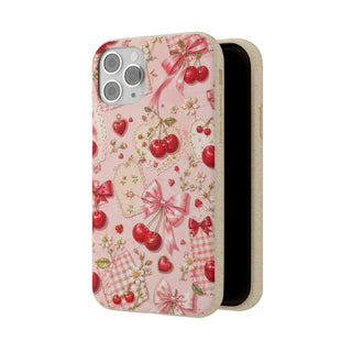 Cherry Ribbon Picnic | Biodegradable Case