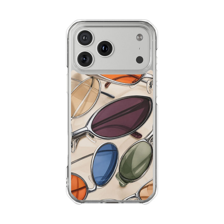 Persimmon Grid | Clear MagSafe Case