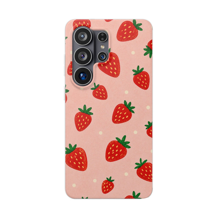 Blush Strawberries phone case design