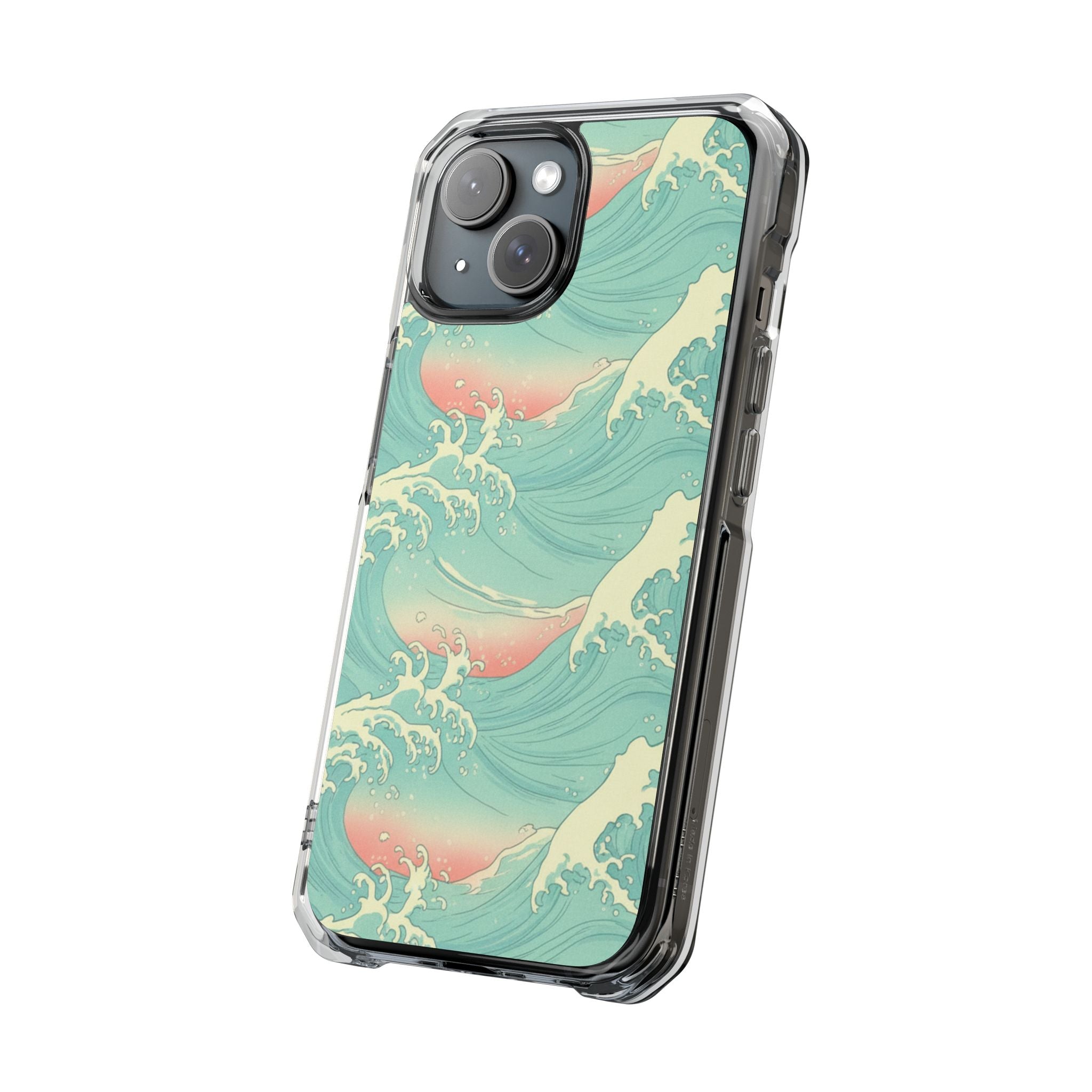 Teal Wave | Clear MagSafe Case