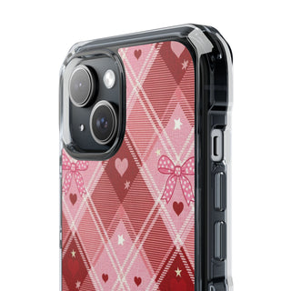 Heart Plaid | Clear MagSafe Case