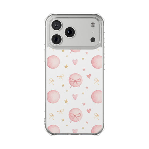 Bow Charm coquette clear magsafe case design