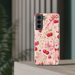 Cherry Ribbon Picnic | Clear Case