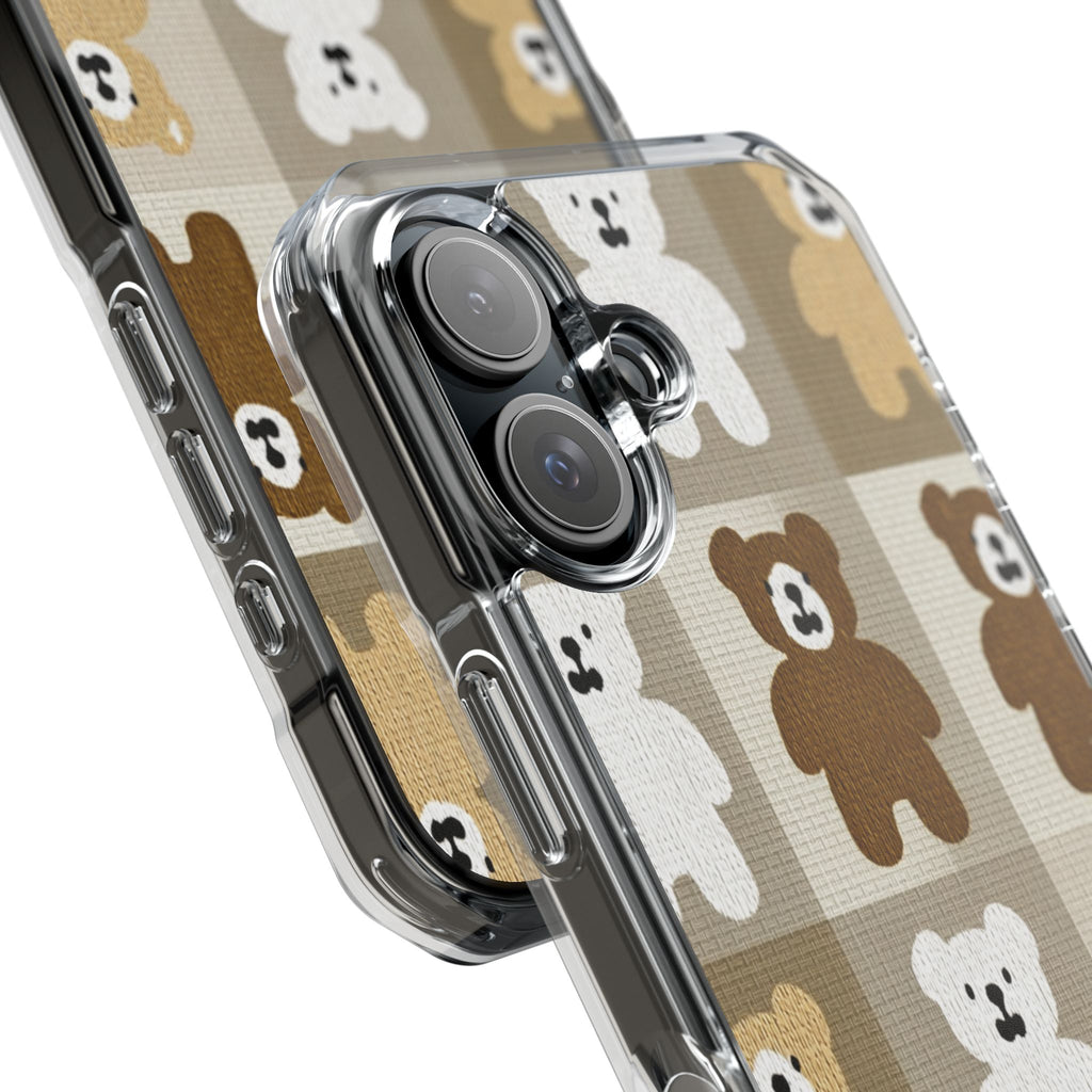Teddy Bear Patchwork | Clear MagSafe Case