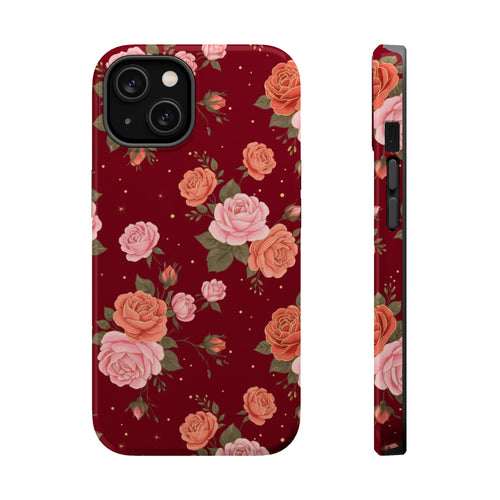 Burgundy Vintage Rose| Tough MagSafe Case