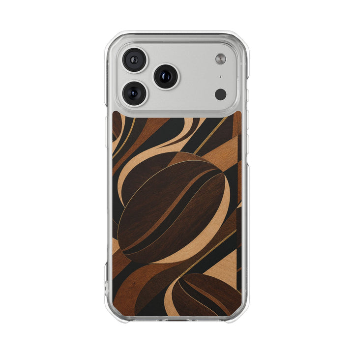 Espresso Marquetry | Clear MagSafe Case