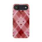 Heart Plaid coquette biodegradable case design