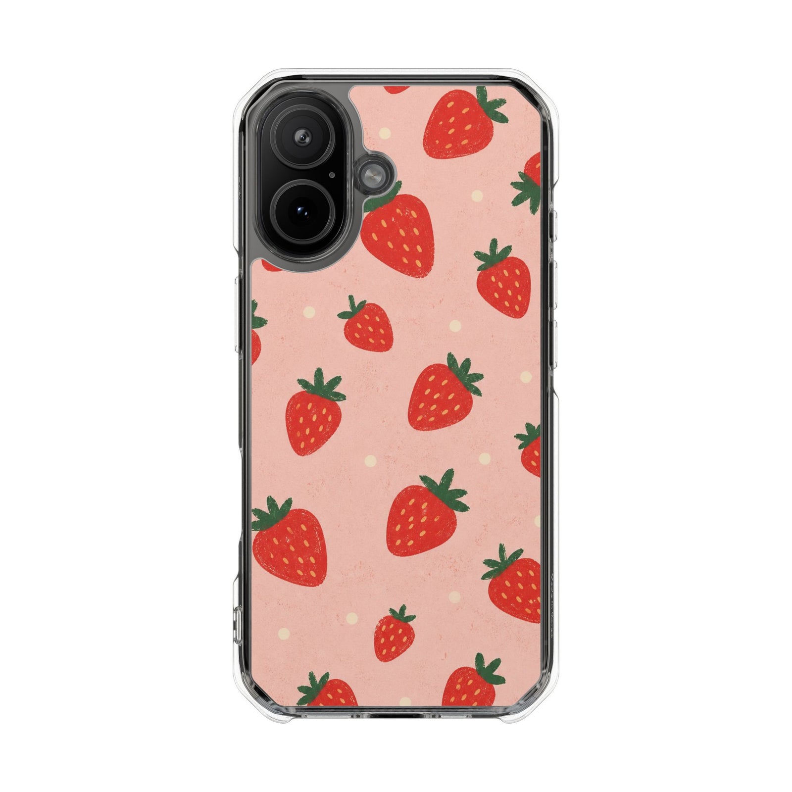 Blush Strawberries | Clear MagSafe Case