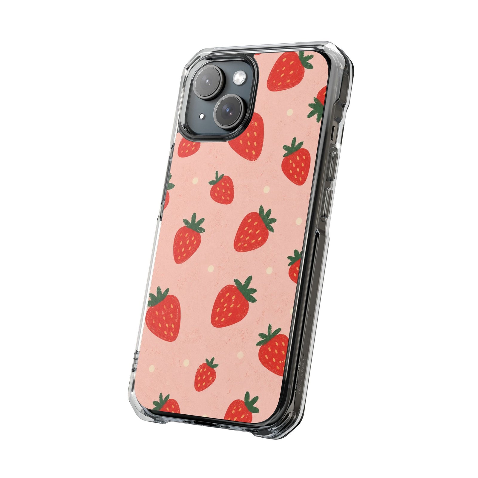 Blush Strawberries | Clear MagSafe Case