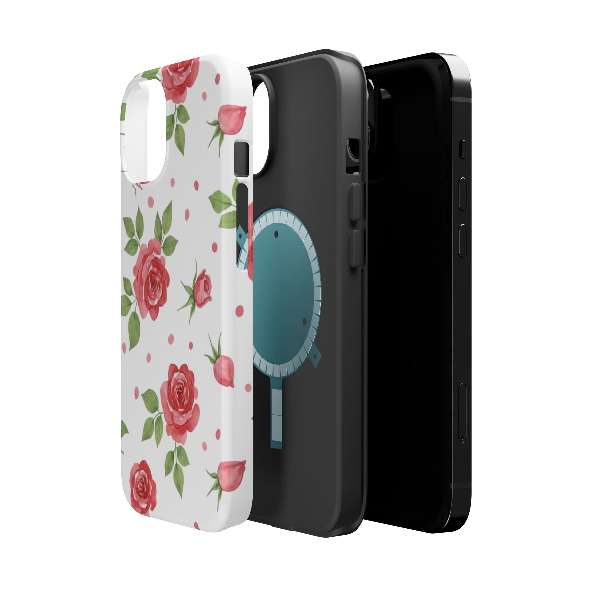 Garden Rose floral tough magsafe case design