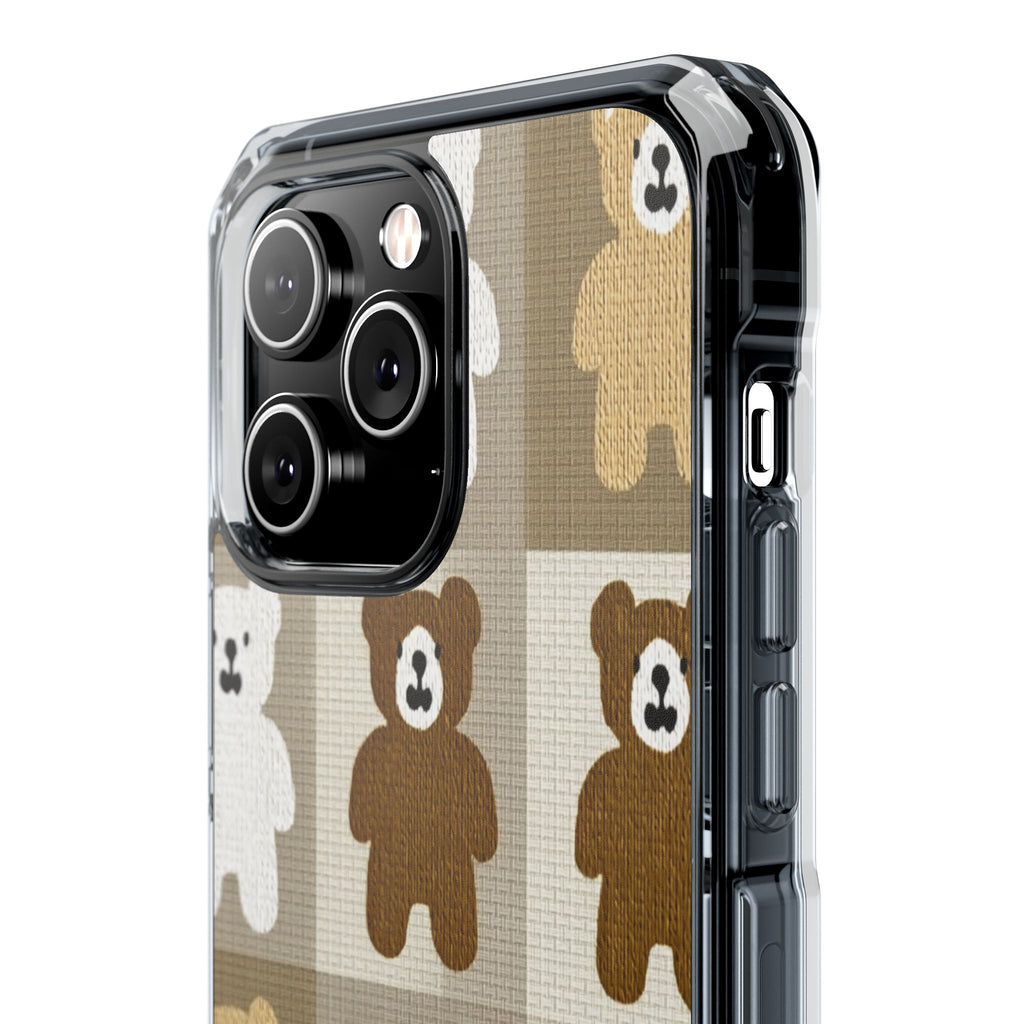 Teddy Bear Patchwork | Clear MagSafe Case