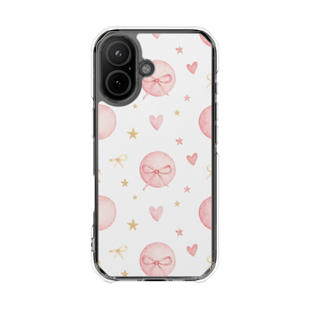 Bow Charm coquette clear magsafe case design