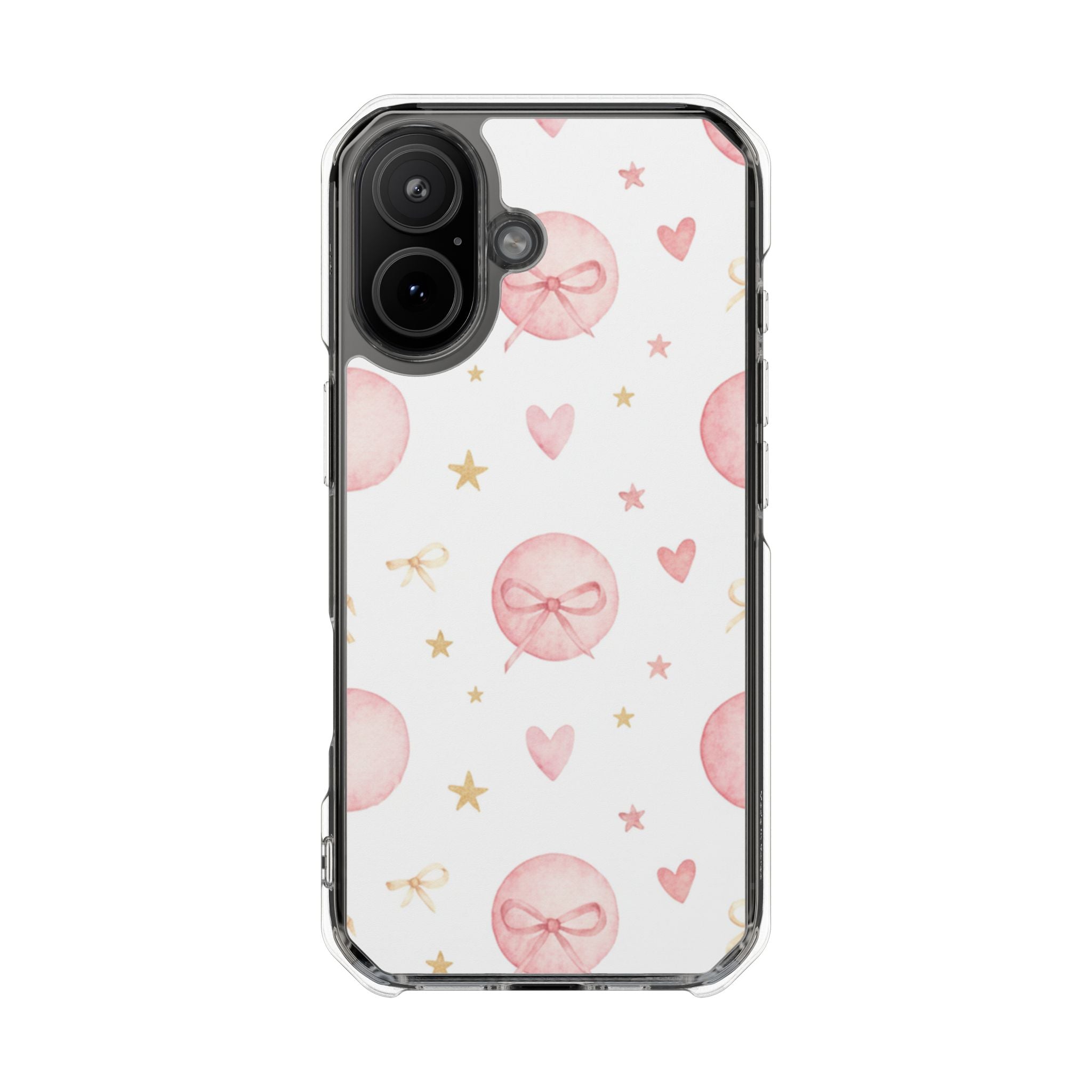 Bow Charm coquette clear magsafe case design