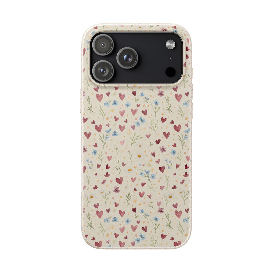 Ditsy Heart Garden | Biodegradable Case
