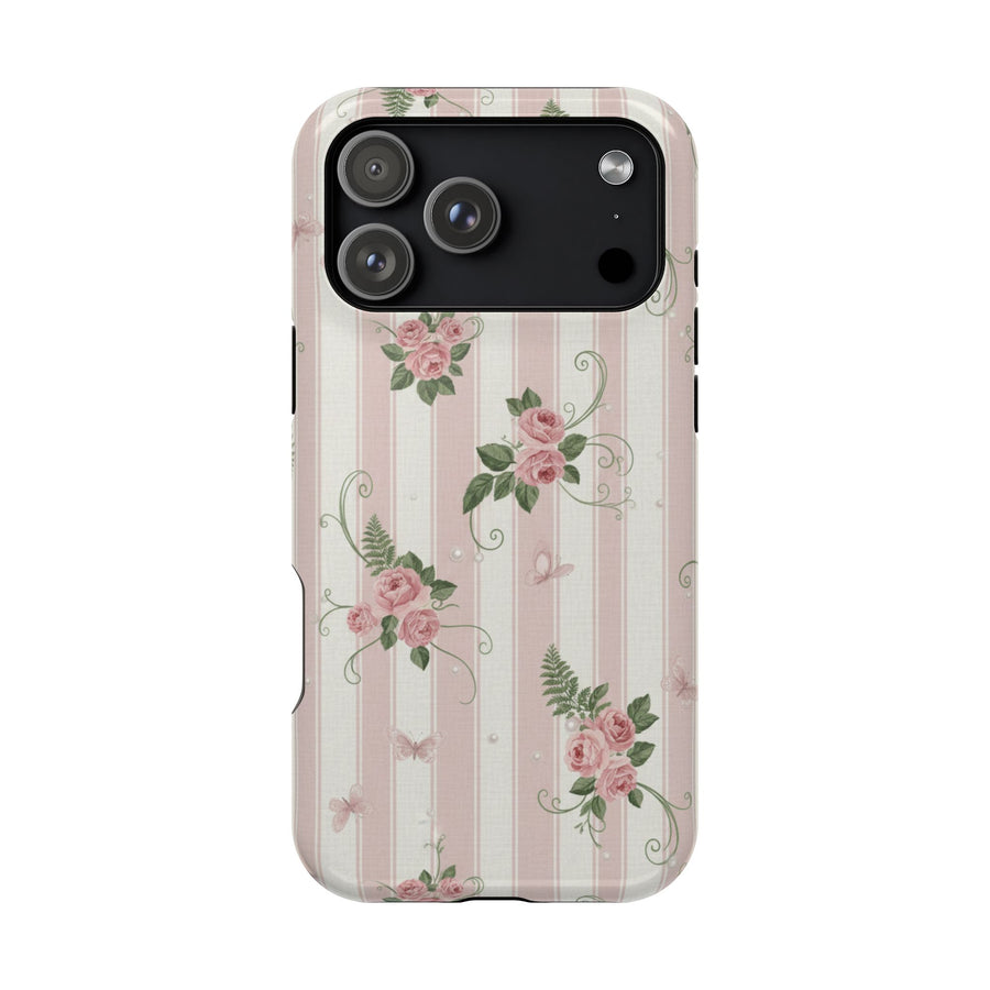 Pink Stripe Rose | Tough MagSafe Case