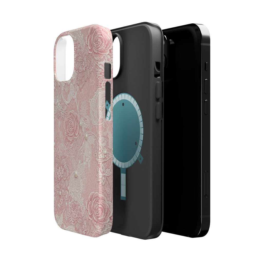 Lace Roses floral tough magsafe case design