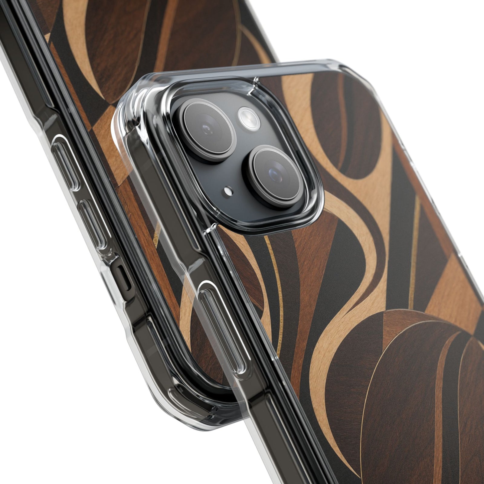 Espresso Marquetry | Clear MagSafe Case