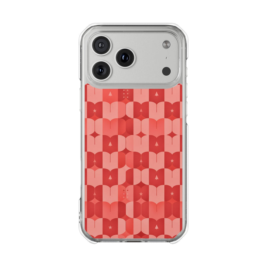 Coral Geo Tile | Clear MagSafe Case