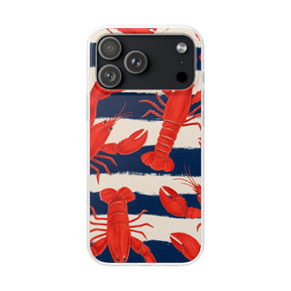 Lobster Stripe | Frosted Clear Case — product front view