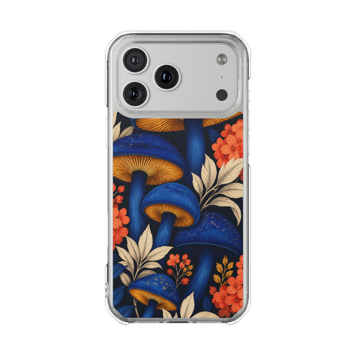 Cobalt Mushrooms | Clear MagSafe Case