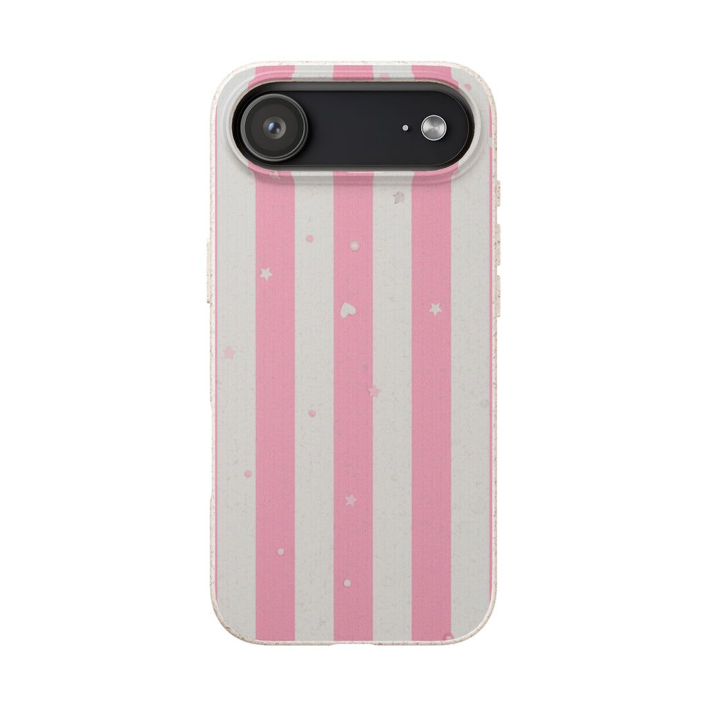Candy Stripe coquette biodegradable case design