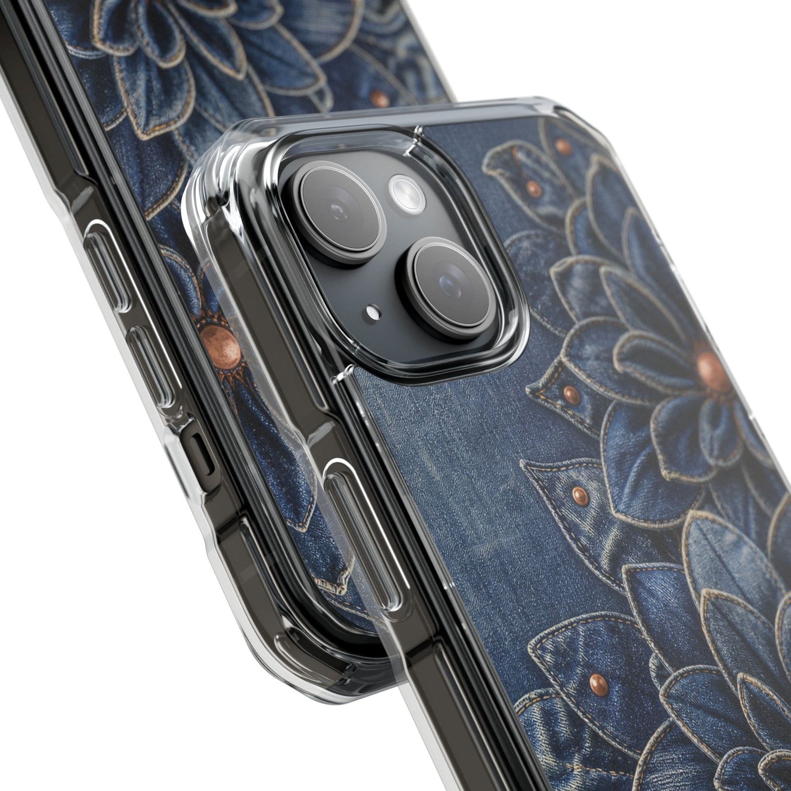 Denim Dahlia | Clear MagSafe Case