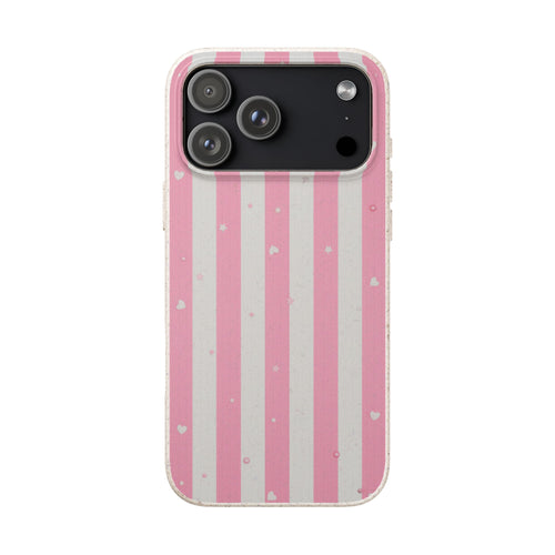 Candy Stripe coquette biodegradable case design