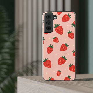 Blush Strawberries | Clear Case