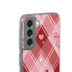Heart Plaid coquette samsung clear case design
