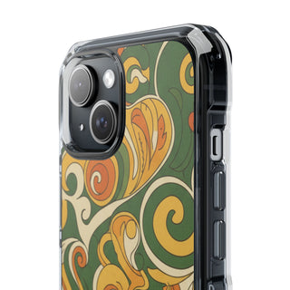 Olive Paisley | Clear MagSafe Case