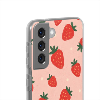 Blush Strawberries | Clear Case