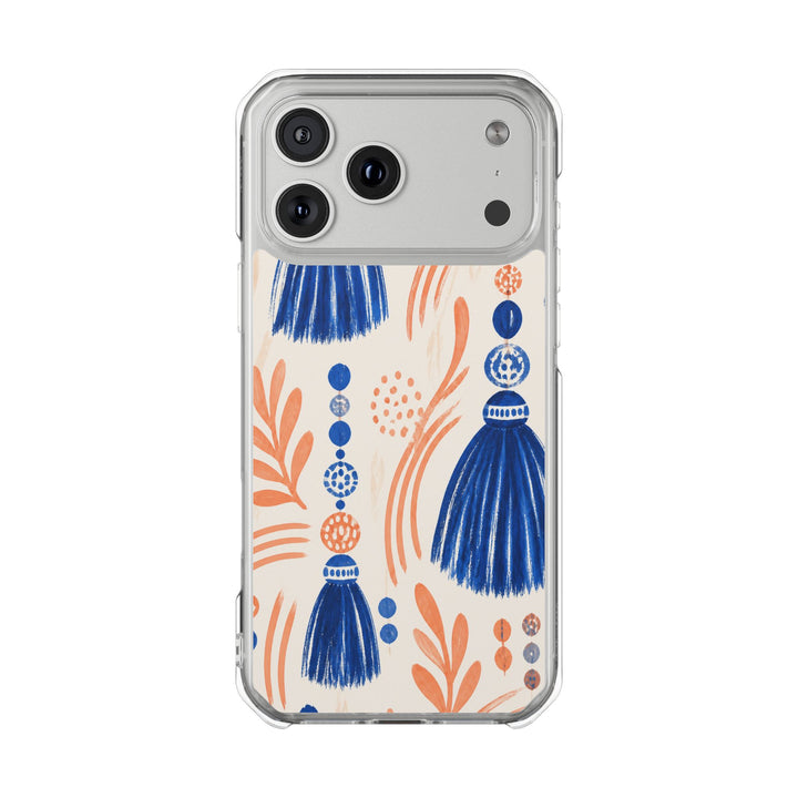 Cobalt Tassels | Clear MagSafe Case