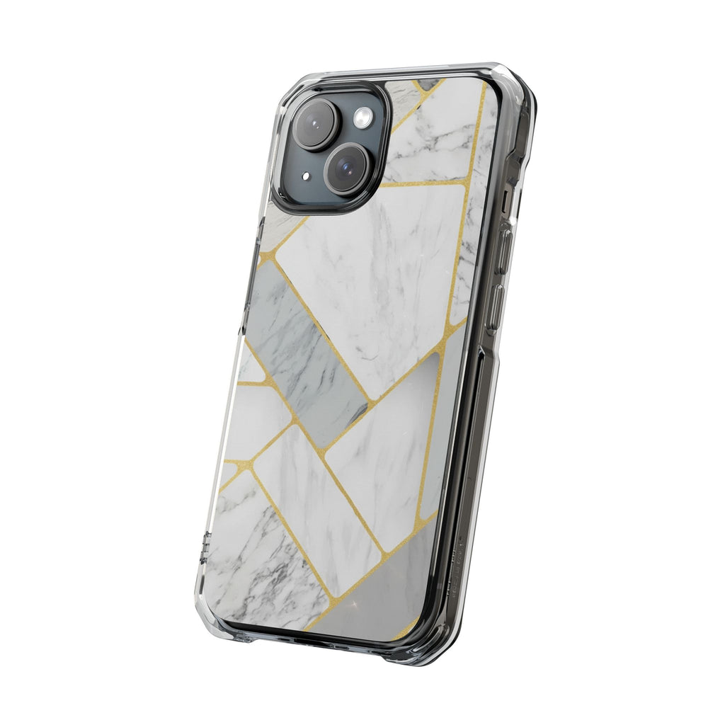 Gold Geo Marble | Clear MagSafe Case