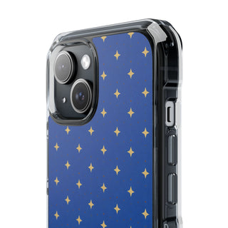 Cobalt Starbursts | Clear MagSafe Case