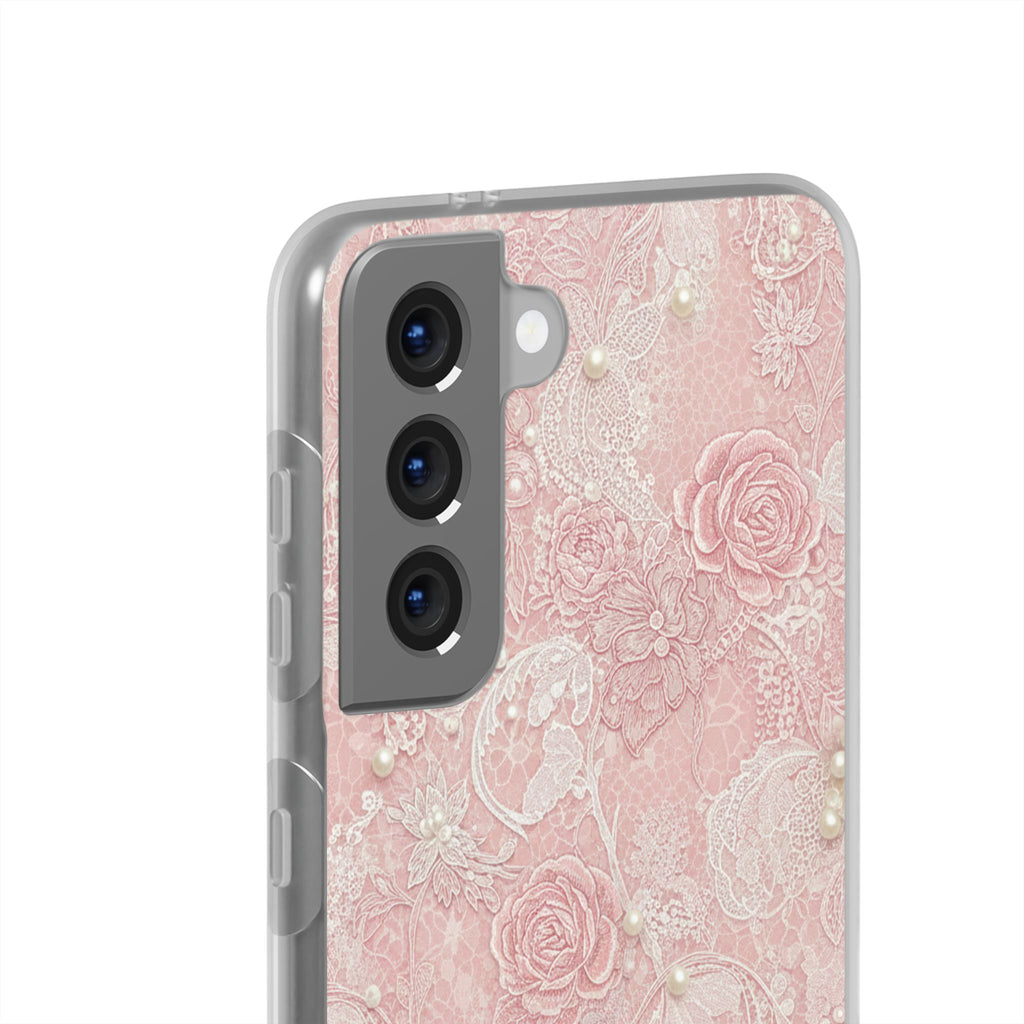 Pink Lace Rose | Galaxy Clear Case