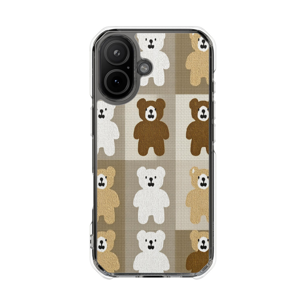 Teddy Bear Patchwork | Clear MagSafe Case